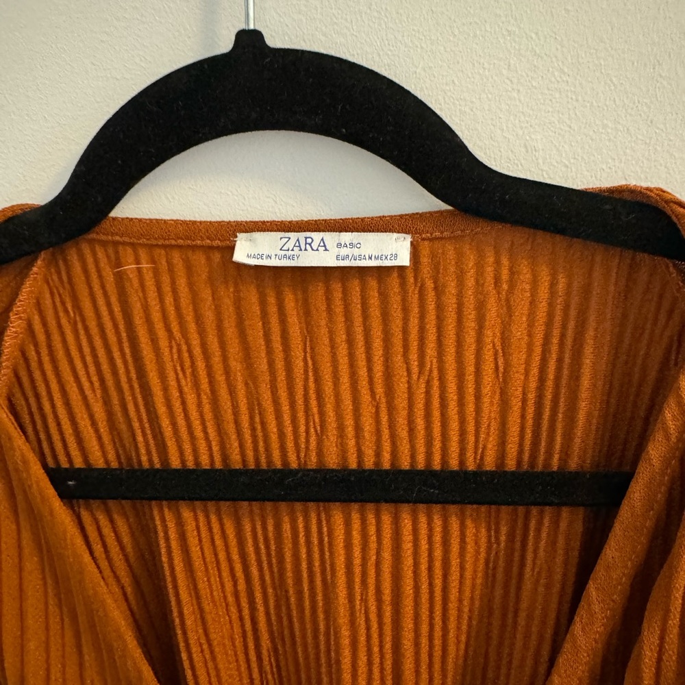Pleated Brown Zara Shirt